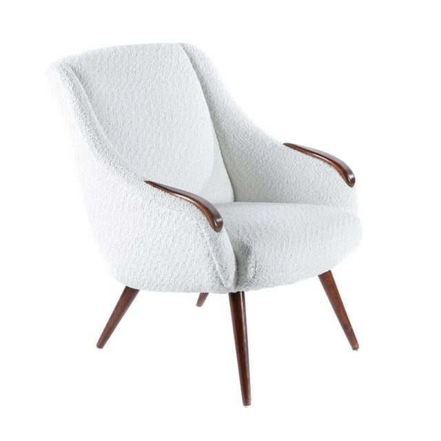 Vintage Upholstered Armchair, 1950s, in Restored conditions. Designed 1950 to 1959