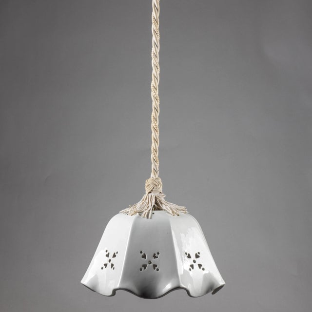 White Ceramic Hanging Light, Late 18th Century For Sale - Image 9 of 9