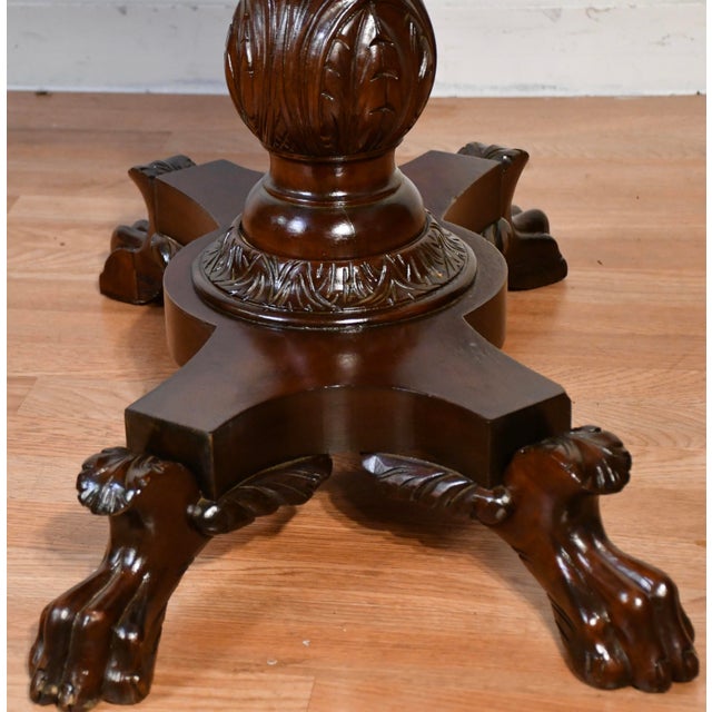 1910s Antique American Empire Solid Mahogany Flip-Top Game Table / Console Table For Sale - Image 13 of 18