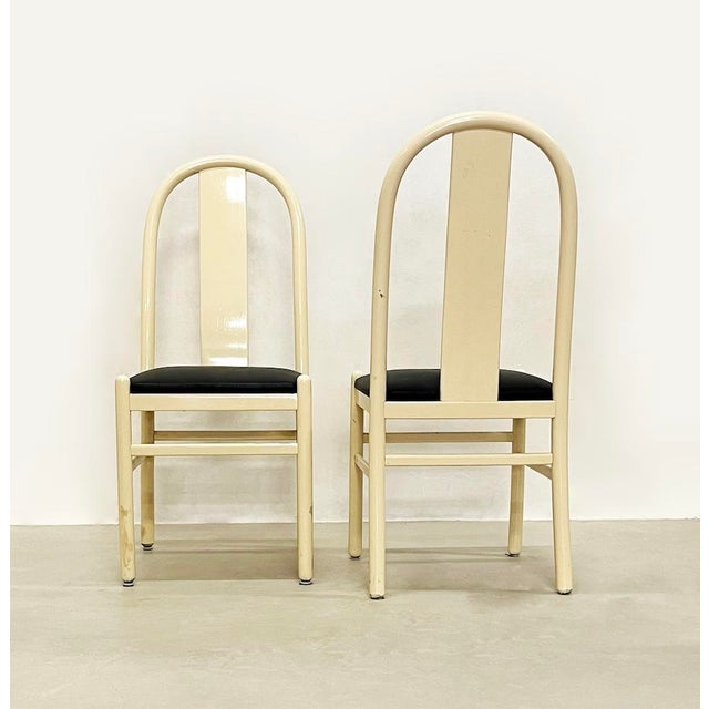 1980s Lacquered Wooden Chairs, 1980s, Set of 4 For Sale - Image 5 of 11