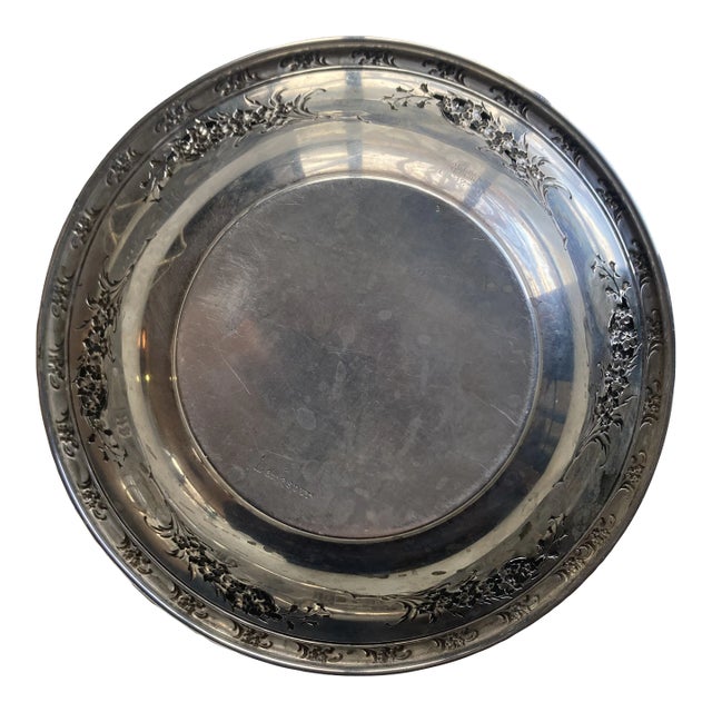 Vintage Larkspur Wallace Sterling Silver Floral Design Dish For Sale