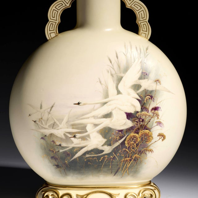 Large Porcelain Moon Vase Charles Henry Clifford Baldwyn for Royal Worcester For Sale - Image 11 of 18