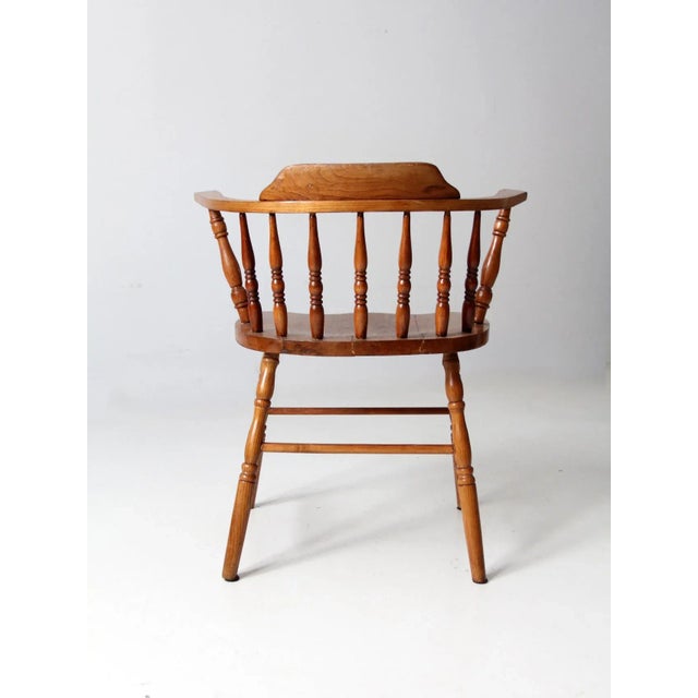 Brown Antique Low Back Windsor Chair For Sale - Image 8 of 12