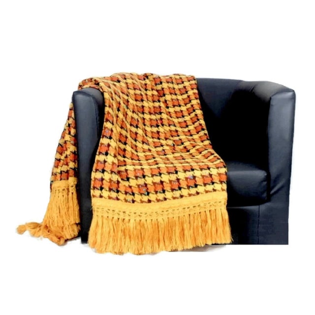 Vintage Plaid Handwoven Wool and Alpaca Throw Blanket For Sale - Image 4 of 13