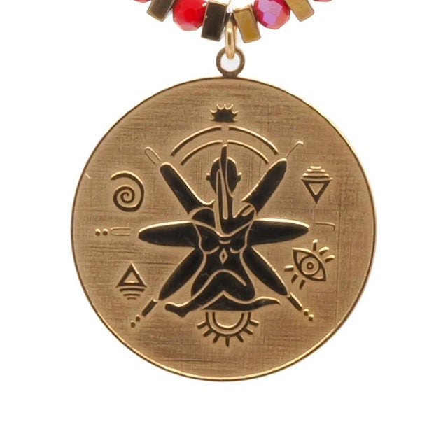 Spiritual Energy Beaded Yoga Choker Necklace For Sale - Image 9 of 14