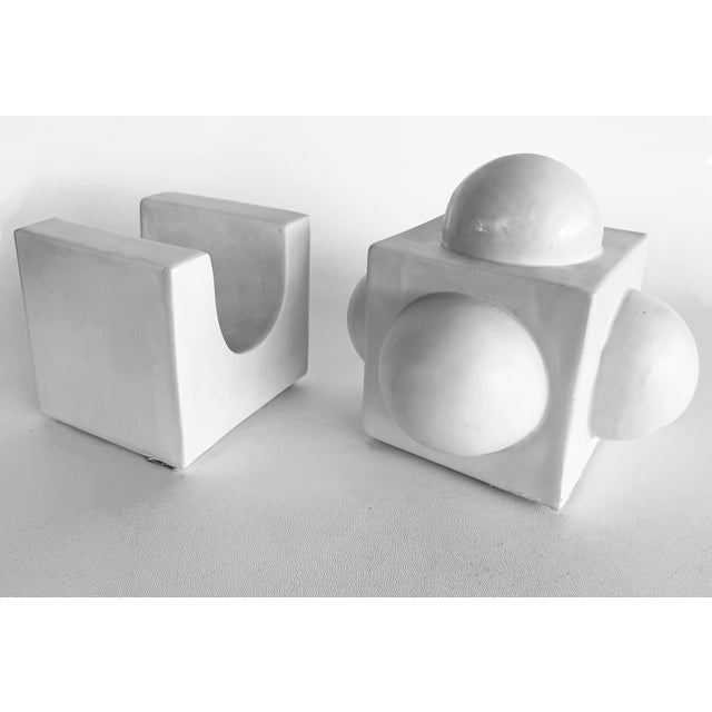 Postmodern Mid 20th Century Kaiser Suidan Ceramic Table Top 2-Piece Abstract Sculpture, Signed and Numbered For Sale - Image 3 of 5