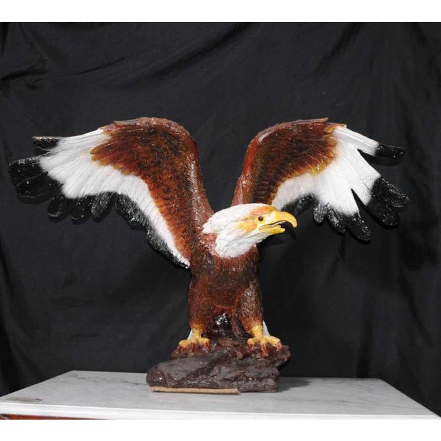 Coloured Bronze American Golden Eagle Statue For Sale - Image 9 of 10
