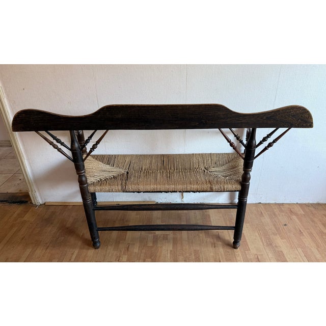 Vintage Dutch Wicker Wooden Armchair and Sofa, 1920s, Set of 2 For Sale - Image 15 of 17