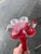 Red Mid Century Tall Red Glass Bud Vase With Clear Elepant Foot For Sale - Image 8 of 8