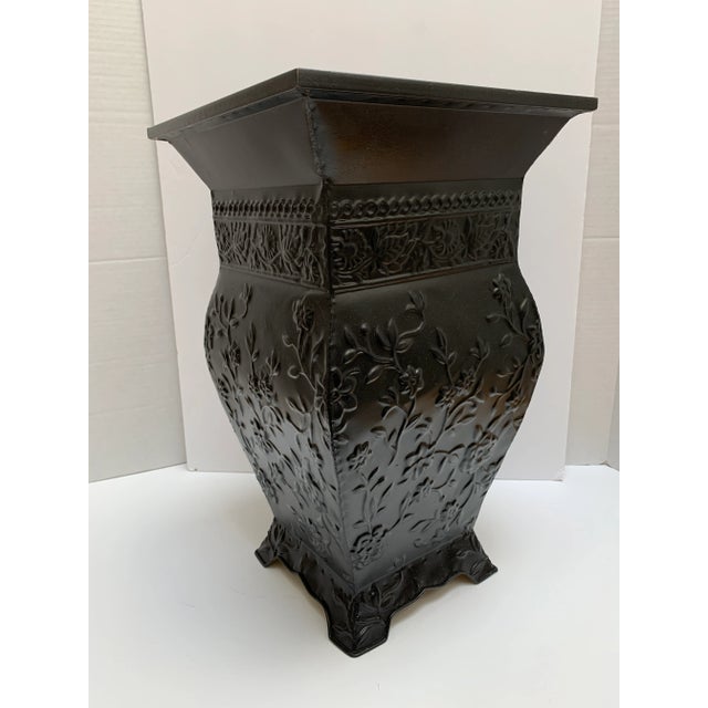 Metal Vintage Textured Metal Umbrella Holder or Plant Vessel For Sale - Image 7 of 11