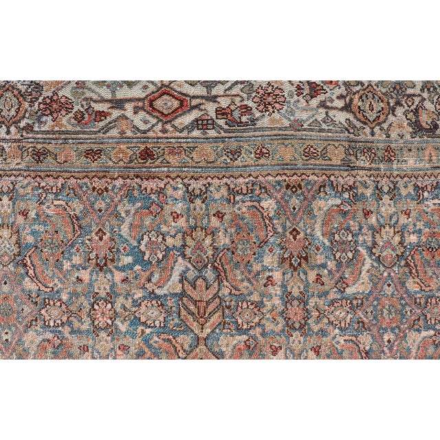 Antique Persian Bibikabad Rug With Intricate Medallion Floral Design 6'9 X 6'9 For Sale - Image 10 of 12