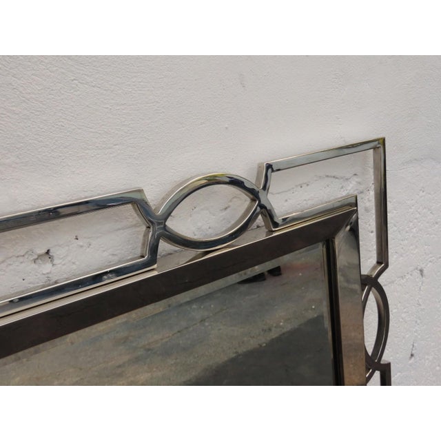Chrome Bernhardt Chrome Mirror Criteria Collection Model No 363 321 Art Deco Style 6589 For Sale - Image 8 of 18