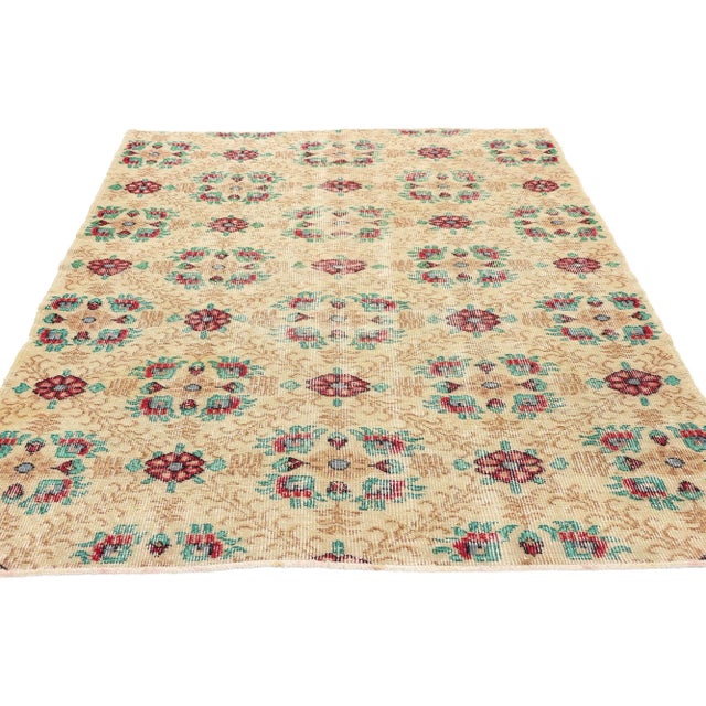 English Vintage Turkish Sivas Rug - 03'11x 06'09 For Sale - Image 3 of 9