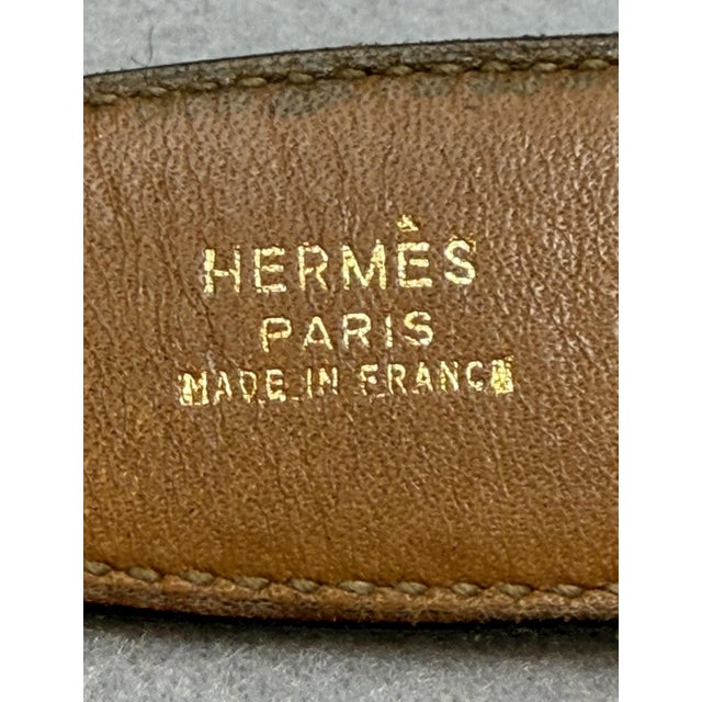 Hermes Medor Leather Belt W Gold Tone Buckle For Sale In Houston - Image 6 of 9