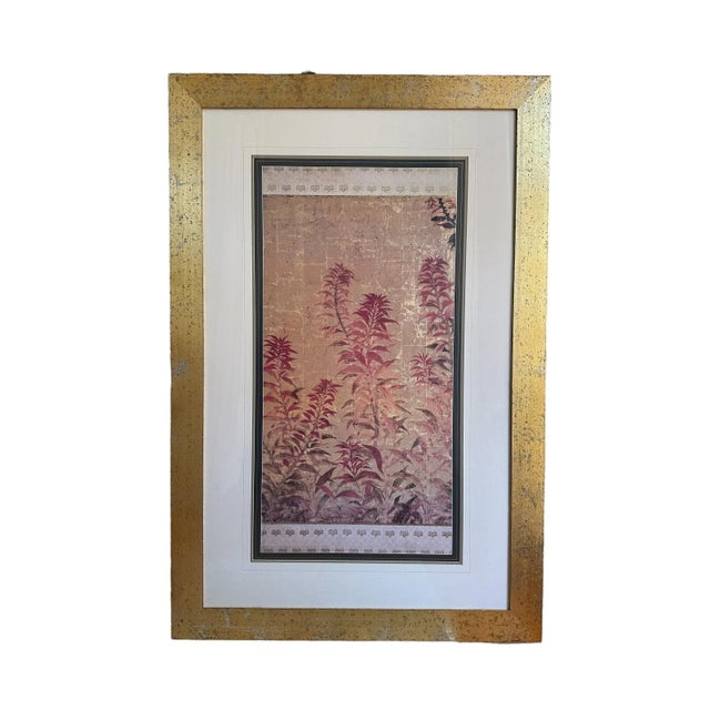 Impressive pair of Lillian August for Soicher Marin botanical prints in gold frames with glass. The pair features lovely...