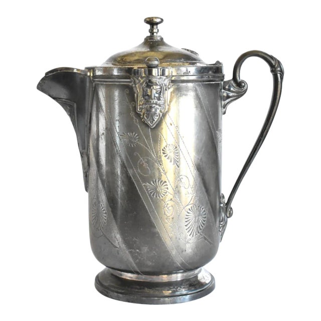 Antique C.1870s Reed & Barton Silver Plate Water Pitcher For Sale