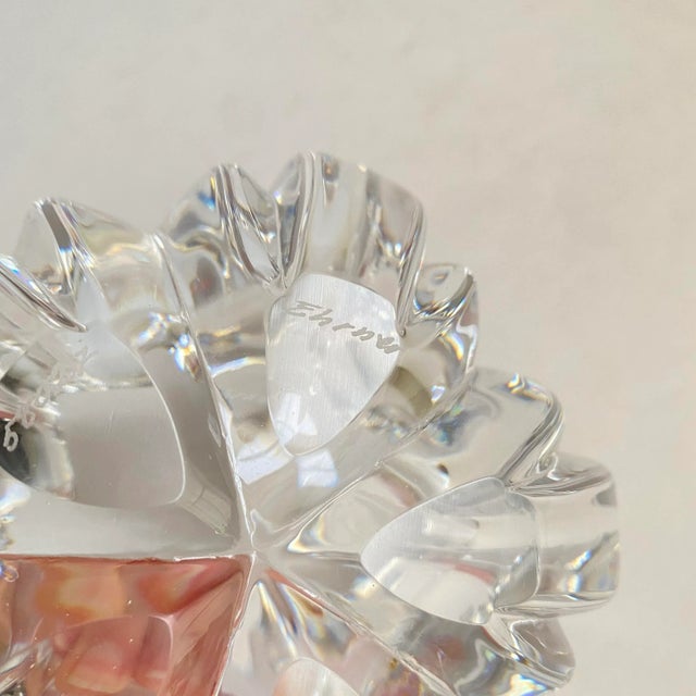 Vintage Kosta Boda Lead Crystal Decorative Bowl Signed For Sale - Image 12 of 13