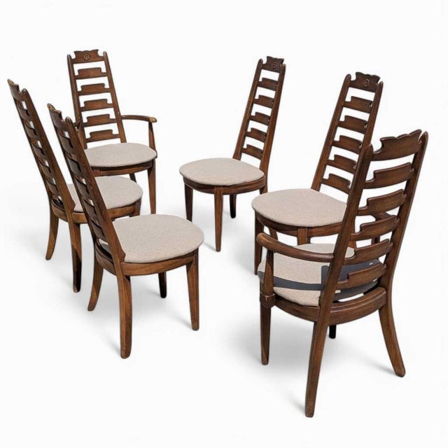 Mid-Century Modern Wooden Dining Chairs Attributed to American Furniture , Set of 6 For Sale - Image 15 of 16