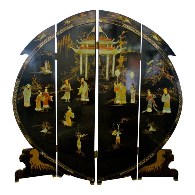 Chinese Round Lacquer Room Divider Chairish