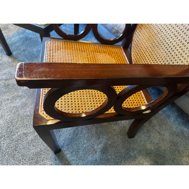 Pair of Vintage "Circle Chairs" Attributed to Hickory Chair by Mariette Himes Gomez For Sale - Image 10 of 10