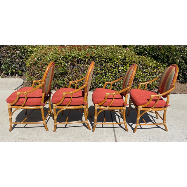 McGuire Vintage Rattan Oval Back Chairs, a Set of 4 For Sale In San Diego - Image 6 of 11