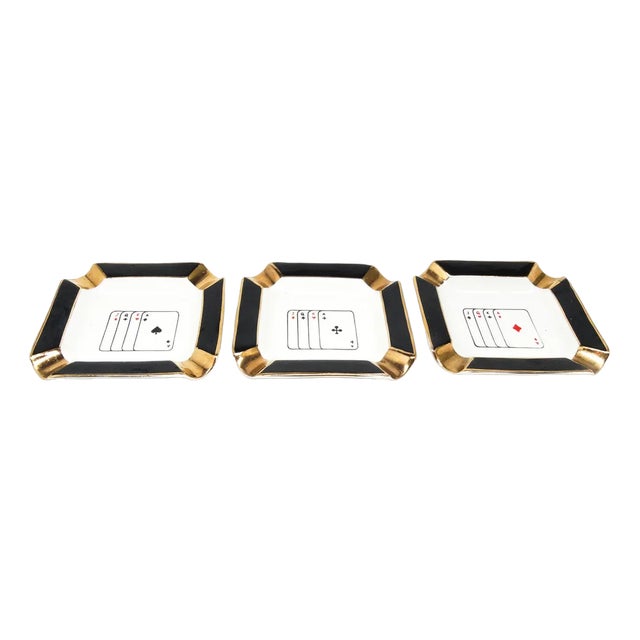 Postmodern Hand-Painted Ashtrays by Ćmielów, Poland, 1990s, Set of 3 For Sale