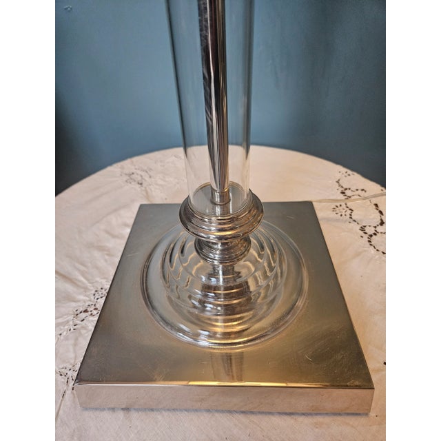Restoration Hardware Silver and Glass Floor Lamp For Sale - Image 9 of 12
