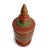 Antique Burmese lacquerware container hand-turned from wood and finished in richly layered cinnabar red lacquer with...