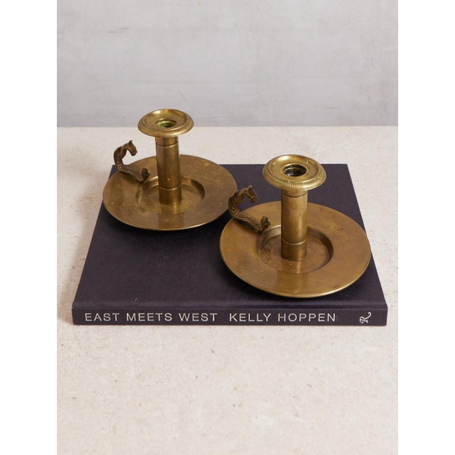 Early 20th Century Pair of Bradley and Hubbard Dragon Handle Chambersticks For Sale - Image 5 of 11