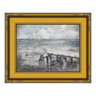 1910s Fishing the Dock St. Tropez, Henri Person For Sale