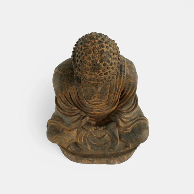 2010s Cast Stone Sitting Buddha For Sale - Image 5 of 8