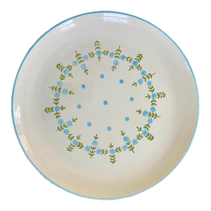 Mid 19th Century Round Blue Cornflower Platter by Stetson Creation Scandi Chic