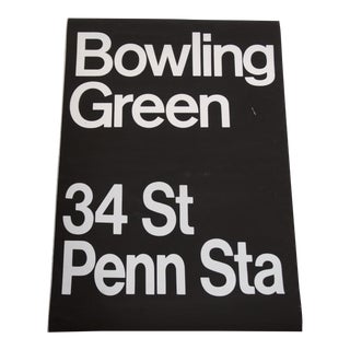 1980s New York City Subway Sign For Sale