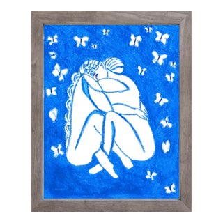 Abstract Figures Oil Pastel Painting by Alexandra Swistak For Sale