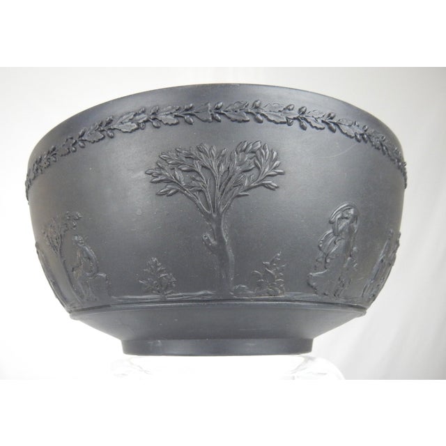 Wedgwood Black Basalt Neoclassical Figure Wedgwood Large Bowl, C-1950s For Sale - Image 4 of 12