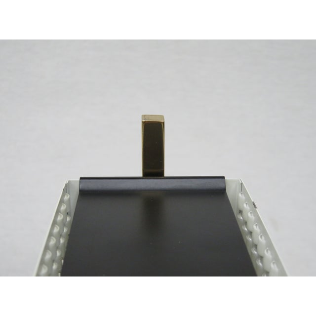 Small Mid-Century Brass, Black & White Bedside Table Lamps, 1950s, Set of 2 For Sale - Image 18 of 18