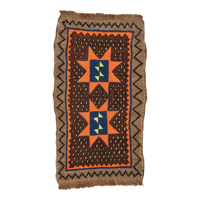 Unique Vintage Mini Turkish Rug For Sale