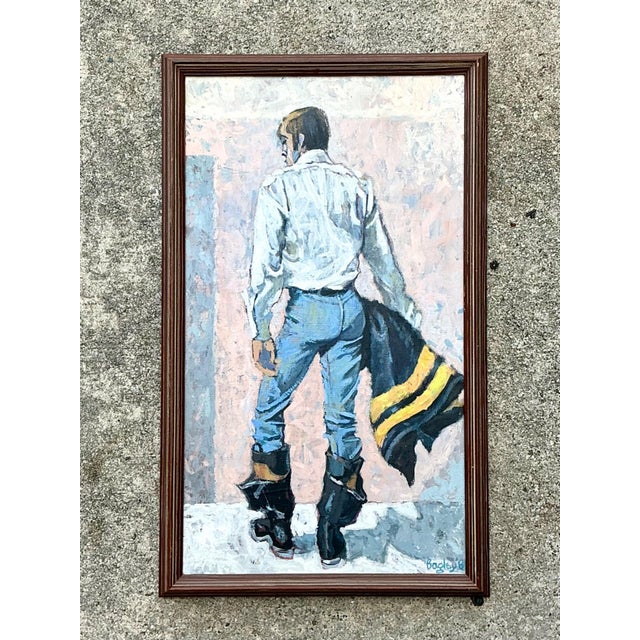 Bagley Framed Male Figure Painting For Sale - Image 12 of 12