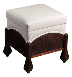 Antique Upholstered Ottoman, 1920s