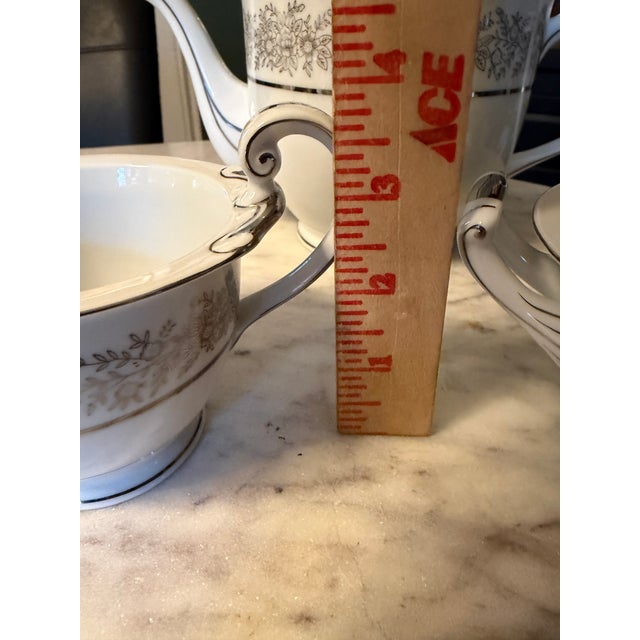 Seyei Fine China Japan Tea Set "Brilliant" #3208 - Platinum Trim - Mint - 1970s For Sale - Image 13 of 16