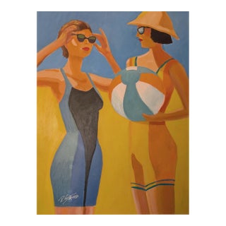 Beach Club - 30x40" Oil Painting For Sale