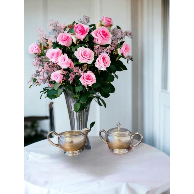 1940s Oneida Silver Plate Sugar Bow & Creamer For Sale - Image 4 of 5