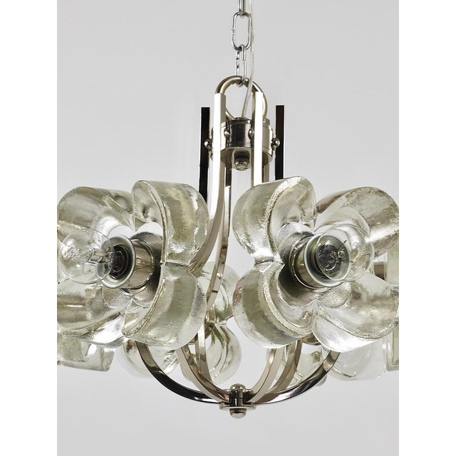 Crystal Glass Flower Pendant attributed to Sische, Germany, 1970s For Sale - Image 16 of 18