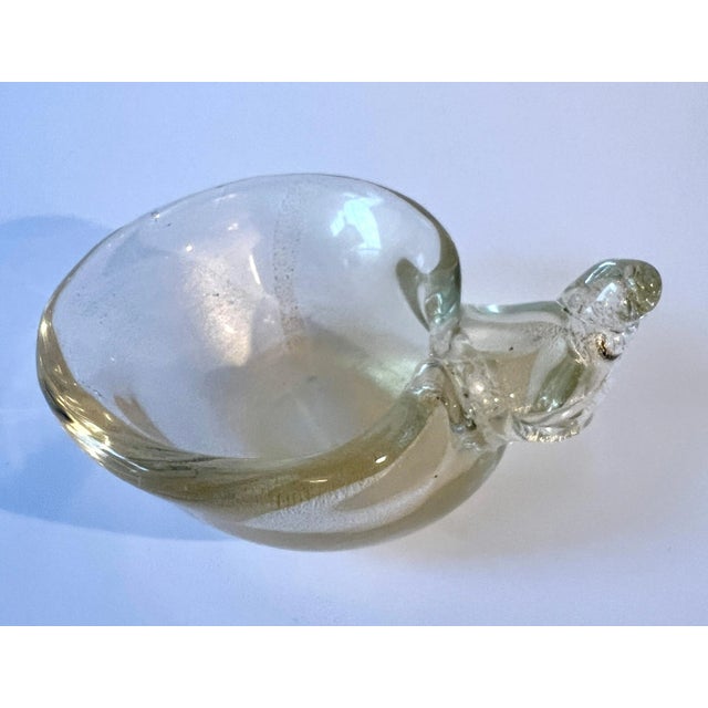 Transparent Italian Murano Glass Shell with Real Gold Flakes For Sale - Image 8 of 11
