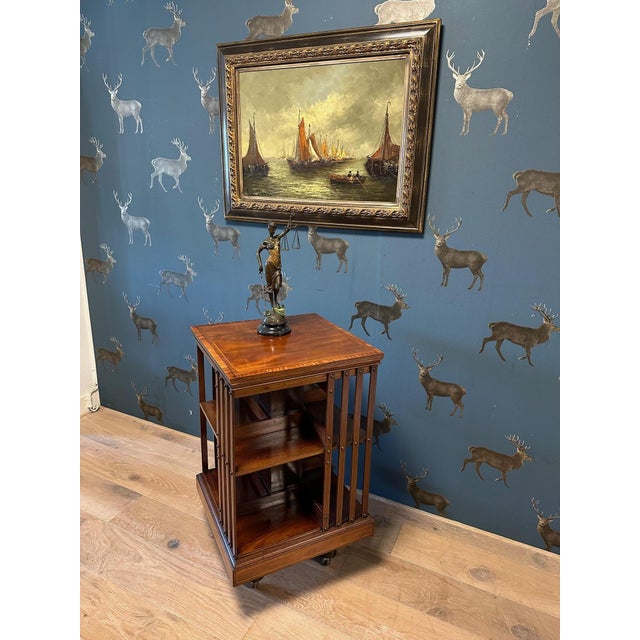 Wood Antique Revolving Bookcase, 1890s For Sale - Image 7 of 9