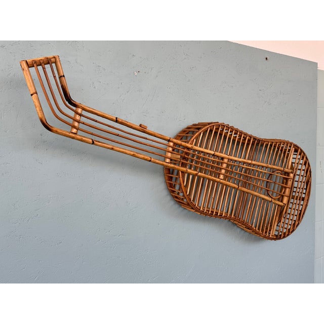 1970s Vintage Bamboo Guitar Decoration, 1970s For Sale - Image 5 of 12