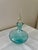 Vintage Light Blue Blown Glass Perfume Decanter For Sale - Image 4 of 4