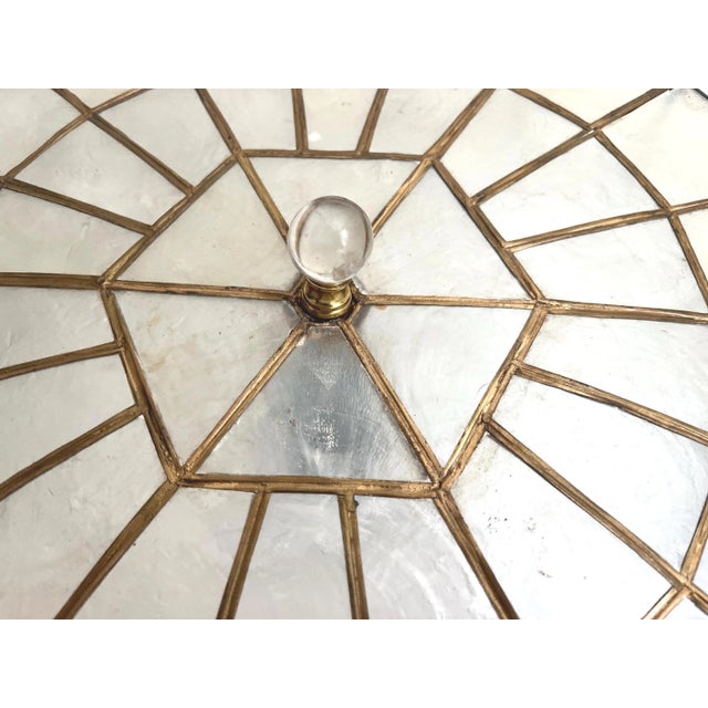 1970s Mid Century Capiz Shell Ceiling Light For Sale - Image 5 of 16