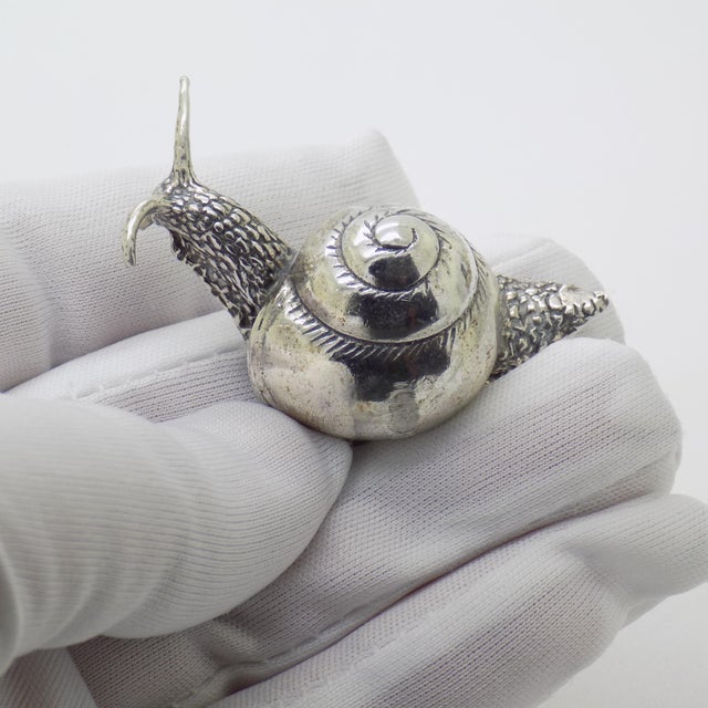 A life size snail figurine, handcrafted in Italy during the 1970s to 1980s. This rare miniature is made in authentic...