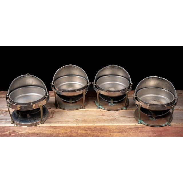 Metal Antique Copper Rolltop Chafer Servers - Set of Four For Sale - Image 7 of 18